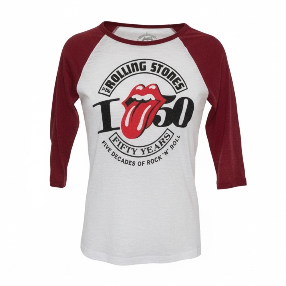Rolling Stones NWT Raglan Baseball Tee Juniors Small Red White